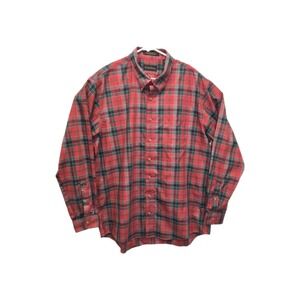 Allen Edmonds Shirt Mens XXL Red Plaid Button Down Wrinkle Free Long Sleeve